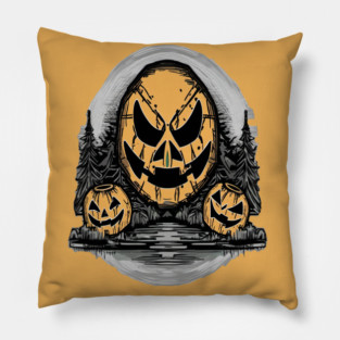 Three Halloween Pumpkin Skeletons Pillow