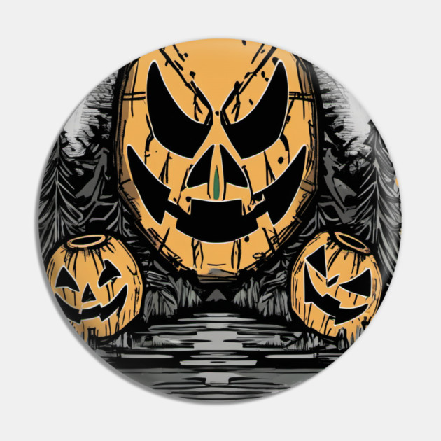 Three Halloween Pumpkin Skeletons Pin by BirdsnStuff