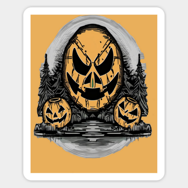 Three Halloween Pumpkin Skeletons Magnet by BirdsnStuff