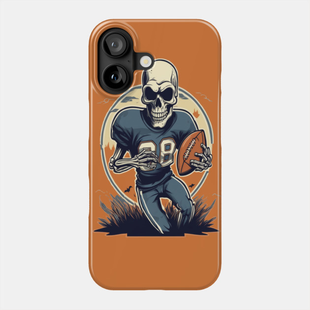 Halloween Skeleton Playing Football Phone Case by BirdsnStuff
