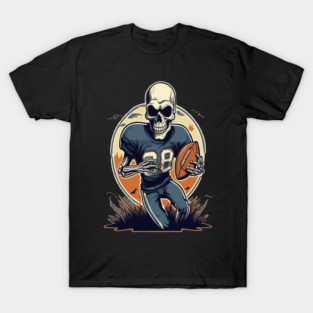 Halloween Skeleton Playing Football T-Shirt