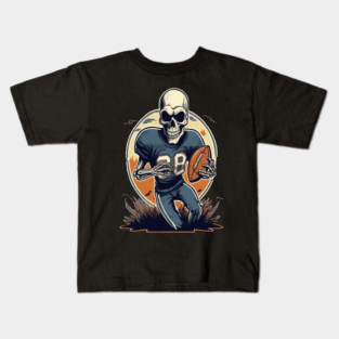 Halloween Skeleton Playing Football Kids T-Shirt