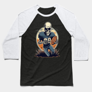Halloween Skeleton Playing Football Baseball T-Shirt