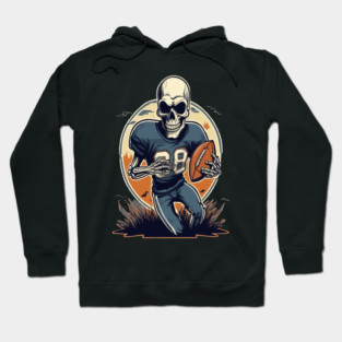 Halloween Skeleton Playing Football Hoodie