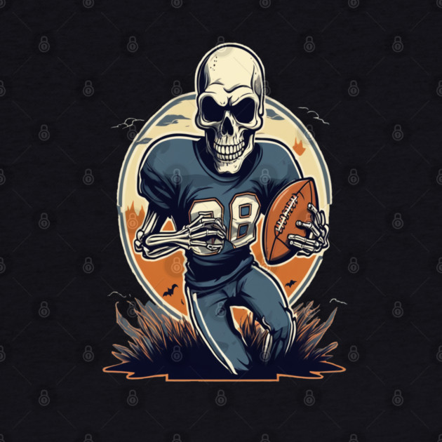 Halloween Skeleton Playing Football by BirdsnStuff