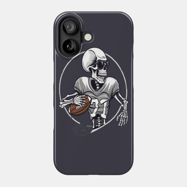 Halloween Skeleton Playing Football Phone Case by BirdsnStuff