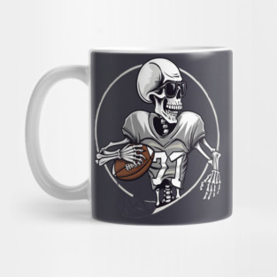 Halloween Skeleton Playing Football Mug