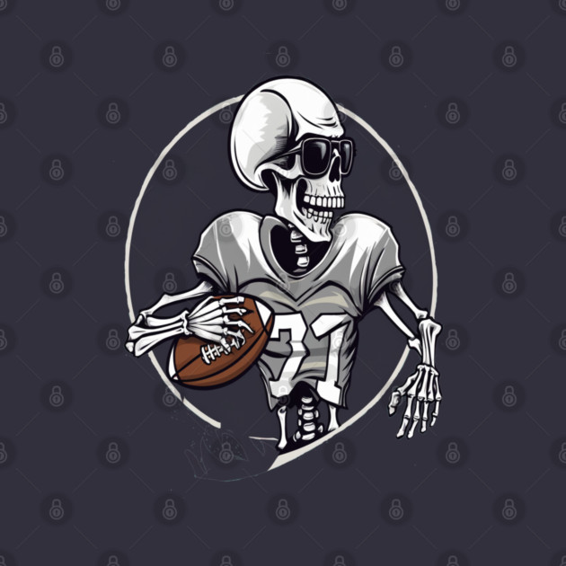 Halloween Skeleton Playing Football by BirdsnStuff