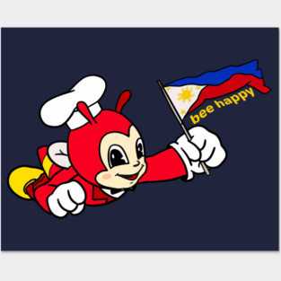 JOLLIBEE BEE HAPPY PHILIPPINE FLAG STICKER Posters and Art