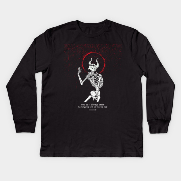 Maybe I'm The Demon. Kids Long Sleeve T-Shirt by Tommy Devoid
