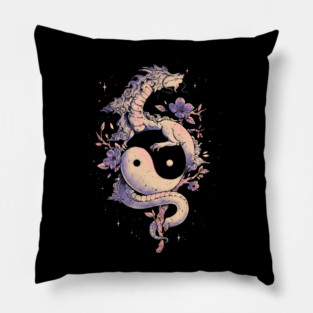 Dragon Flower - Cool Oriental Yin Yang Gift Pillow