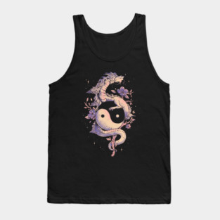 Dragon Flower - Cool Oriental Yin Yang Gift Tank Top