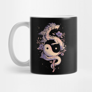 Dragon Flower - Cool Oriental Yin Yang Gift Mug