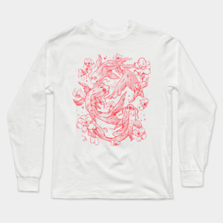 Red Koi - Aesthetic Oriental Koi Fish Gift Long Sleeve T-Shirt