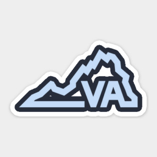 Virginia, The Commonwealth State - Simple Line Design Sticker