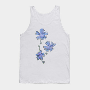 Chicory wildflower drawing Tank Top