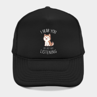 Red Husky Dog Not Listening Hat