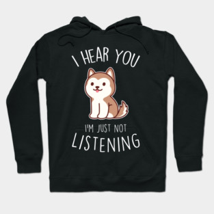 Red Husky Dog Not Listening Hoodie