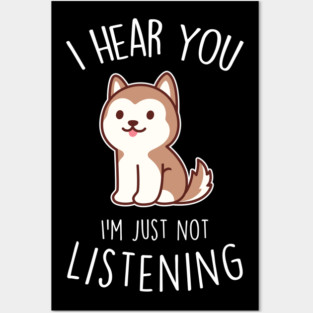 Red Husky Dog Not Listening Posters and Art