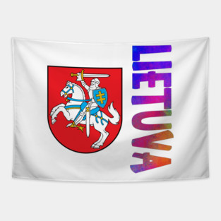 Lithuania (Lietuva in Lithuanian) Coat of Arms Design Tapestry