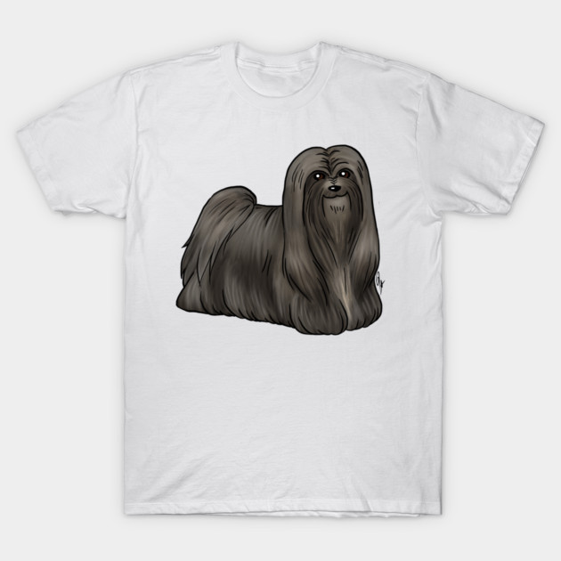 Dog - Lhasa Apso - Black T-Shirt by Jen's Dogs Custom Gifts and Designs