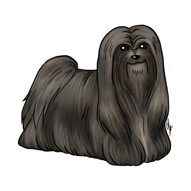 Dog - Lhasa Apso - Black by Jen's Dogs Custom Gifts and Designs