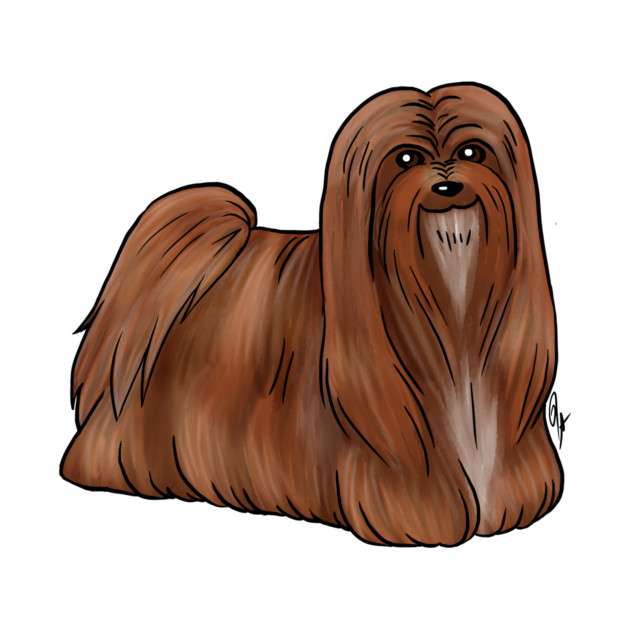 Dog - Lhasa Apso - Red by Jen's Dogs Custom Gifts and Designs