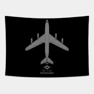 KC-135 Stratotanker Aerial Refueler Tech Drawing Military Tanker Airplane Tapestry