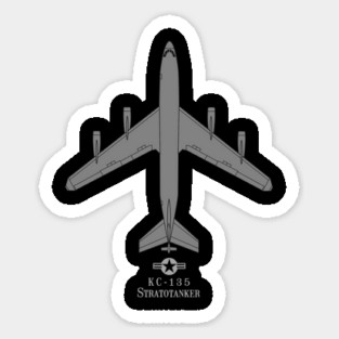 KC-135 Stratotanker Aerial Refueler Tech Drawing Military Tanker Airplane Sticker