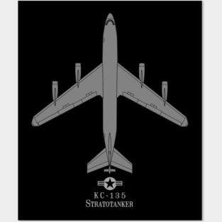 KC-135 Stratotanker Aerial Refueler Tech Drawing Military Tanker Airplane Posters and Art