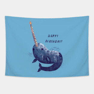 narwhal birthday Tapestry