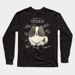 Parti Pomeranian Dog Anatomy Long Sleeve T-Shirt