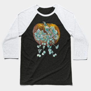 Jack O Lantern Terrarium Baseball T-Shirt
