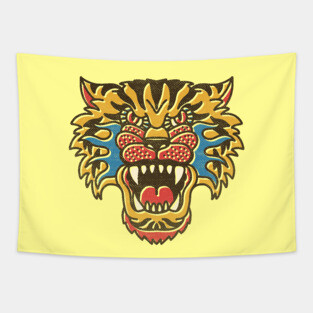 Vintage Tiger Roar Tapestry