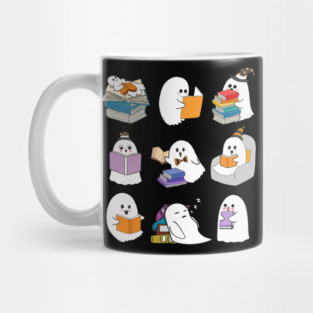Ghost Reading Teacher Halloween for women Librarian Book Mug