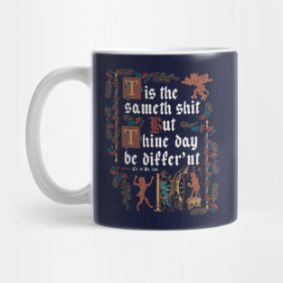 Same Shit Medieval Style - funny retro vintage English history Mug