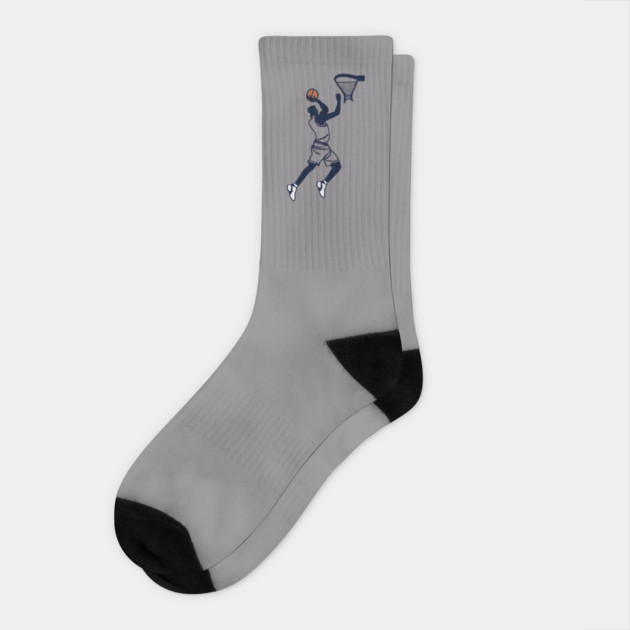 Basketball Player and Hoop Design Socks by Luvv Designs