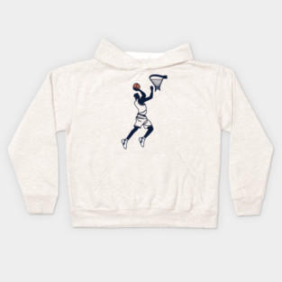 Basketball Player and Hoop Design Kids Hoodie