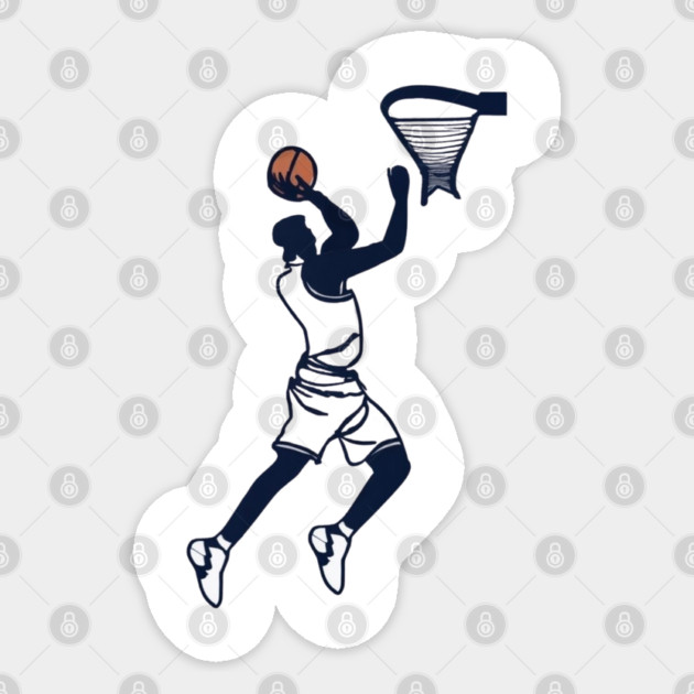 Basketball Player and Hoop Design Sticker by Luvv Designs
