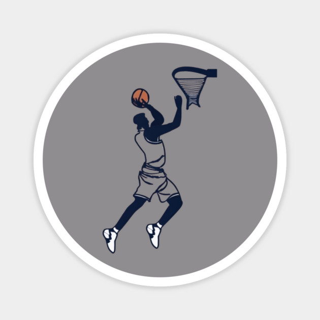 Basketball Player and Hoop Design Magnet by Luvv Designs