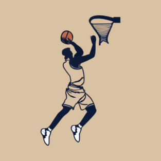 Basketball Player and Hoop Design T-Shirt