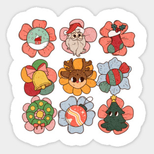 Fun Retro Christmas Designs array Magnet