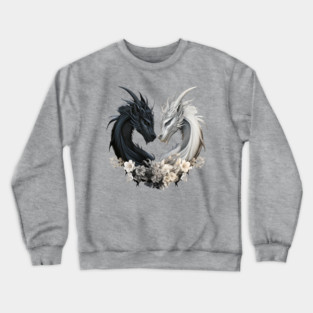 Dragons in Heart Shape Crewneck Sweatshirt