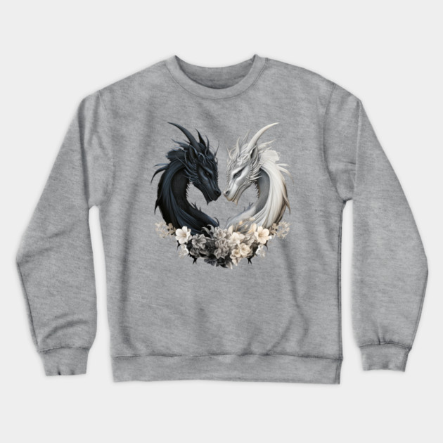 Dragons in Heart Shape Crewneck Sweatshirt by Luxinda