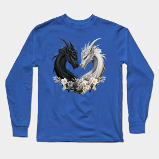 Dragons in Heart Shape Long Sleeve T-Shirt