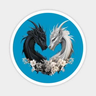 Dragons in Heart Shape Magnet
