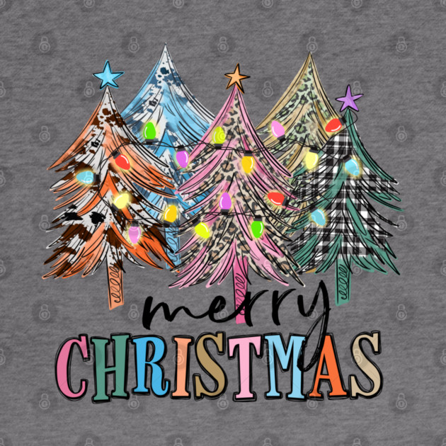 Merry Christmas Western Flannel Trees by Luxinda