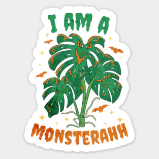 I Am A Monsterahh Halloween plant monster Sticker