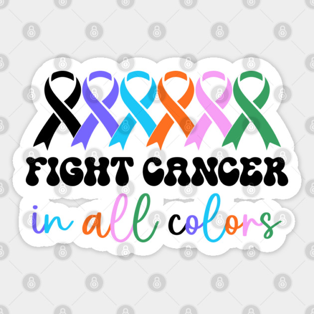 Multi colored ribbons cancer awareness Sticker by Luxinda