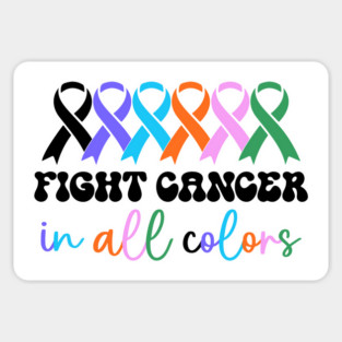 Multi colored ribbons cancer awareness Magnet
